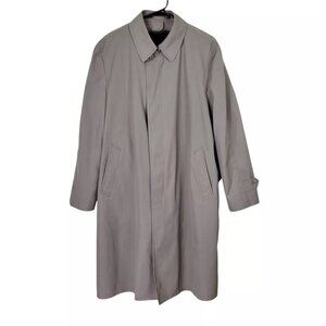 London Fog Maincoats Trench Coat Men Size 46L Zip Out Sherpa Liner Vintage